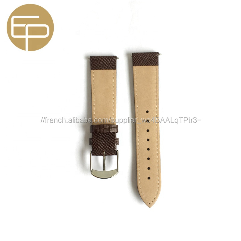 grain croisé saffiano différentes couleurs remplacement brun foncé fantaisie en cuir de veau véritable bracelet de montre