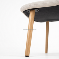 Fauteuil lounge minimaliste en velours, chaise d'appoint rembourrée en tissu doux pour salle à manger, salon et appartement