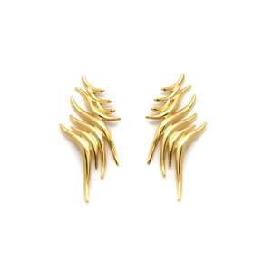 Fine Dangle Earrings PVD Gold Plated 316L Stainless Steel Sustainable Resistant Jewelry - Product Image 1