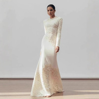 Robe de Soirée Fourreau Élégante Blanche à Fleurs Crochetées, Style Sirène, Luxe, Haute Qualité, Vintage