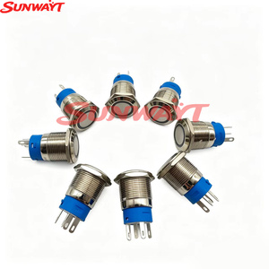 Boutons poussoirs momentanés étanches en métal de 19 mm, 12-24 V, éclairés, avec connexion filaire - Product Image 4