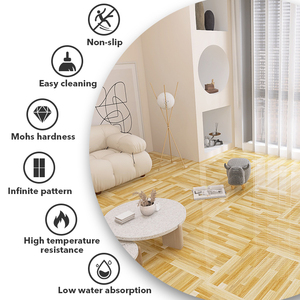 ลายไม้ Foshan กระเบื้องพอร์ซเลนขัดเงาสำหรับตกแต่งผนังและพื้นกระเบื้องเคลือบสี่เหลี่ยมขนาด600x600 - Product Image 6