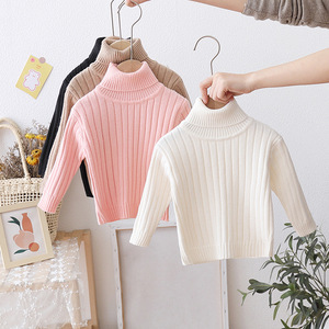 <span class=keywords><strong>Pull</strong></span> à col roulé d'hiver de couleur pure pour enfants personnalisé <span class=keywords><strong>pull</strong></span> en acrylique pour filles chemise tricotée pour garçons - Product Image 2
