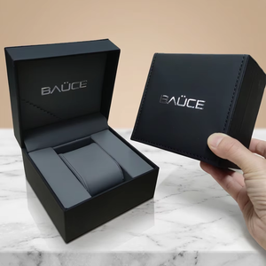 Rectangle <b>Watch</b> Box Leatherette <b>Case</b> with Faux Leather Interior Dustproof Storage for Men's <b>Watches</b> - Product Image 3