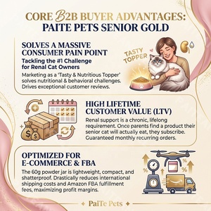 Advanced Senior <strong>Cat</strong> Kidney Supplement 60g <strong>Renal</strong> <strong>Food</strong> Topper Promotes Fluid Balance Low Phosphorus B-Vitamins Private Label - Product Image 5