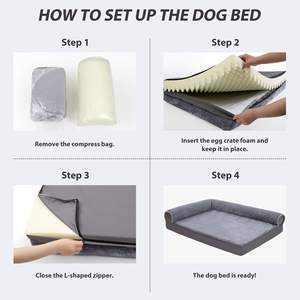 Cama ortopédica para perros, cubierta lavable extraíble impermeable, camas para perros, cama para perros con refuerzo de franela con espuma para huevos - Product Image 5