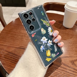 Patrón vintage flor aceite patint claro acrílico espacio a prueba de golpes funda de teléfono floral para Samsung S21 S22 S23 S24 Plus A52 <span class=keywords><strong>A53</strong></span> <span class=keywords><strong>A54</strong></span> - Product Image 4