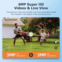 Caméra extérieure sans fil Ubox Pro Solar 4G avec carte SIM AOV PIR 2 1, double objectif 6MP, audio bidirectionnel, vision nocturne, panneau solaire 5W