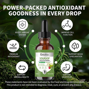 Oem nhãn hiệu riêng 60ml Hữu Cơ soursop graviola chiết xuất chất lỏng thả cho tái tạo tế bào và hệ thống miễn dịch & sức khỏe đường ruột hỗ trợ - Product Image 3