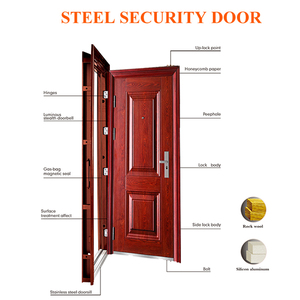 Seguridad Antirrobo Hogar Residencial Metal Exterior Apartamento Granja Entrada Puertas delanteras de acero - Product Image 3