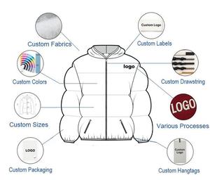 Blouson matelassé streetwear tendance, blouson matelassé oversize, surface brillante, respirant, en duvet, pour jeunes adultes - Product Image 4