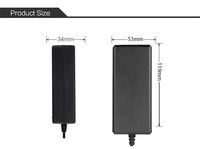 Adaptateurs d'alimentation de bureau AC 36W-60W avec marquage de sécurité, alimentation 12V DC avec prise en matériau PC/ABS pour les entreprises ou l'industrie