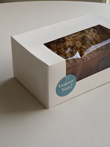 Caja de Embalaje Transparente para Pasteles, Donuts, Galletas y Repostería, Materiales Reciclados, Papel de Arte Blanco, Laminación UV Brillante, Cierre Magnético - Product Image 2