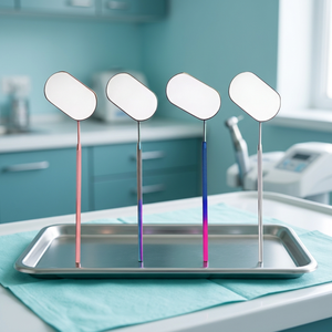 Juego de Espejos de Maquillaje de Mano con Aumento 3X, Ovalados y de Doble Cara, 4 Piezas, Acabado Cromado, Mango de Acero Inoxidable, Opciones Multicolor - Product Image 4
