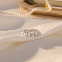 Bague réglable pour femme en perle d'eau douce naturelle Star-Aurora, cadeau pour petite amie