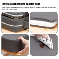 Siège rehausseur pour bébé portable en PU imperméable, sangles réglables, antidérapant, siège de chaise de cuisine, siège rehausseur pour tout-petit pour table à manger