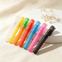 Vente en gros d'atomiseurs de parfum vides en plastique PP bleu coloré, flacons vaporisateurs de parfum de 10 ml, flacons vaporisateurs