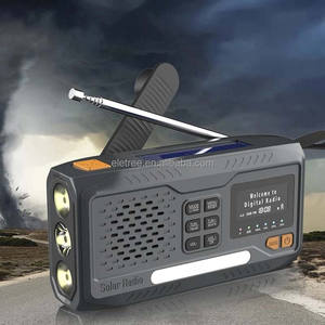 DAB + FM Mobile <span class=keywords><strong>Dynamo</strong></span> Crank Batteries à énergie solaire Radio et lampe de poche Radio d'urgence avec LED EWF et alimentation USB - Product Image 4