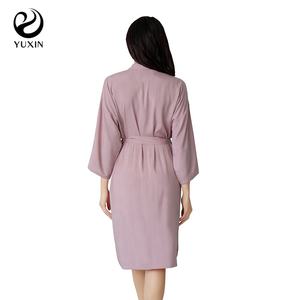 Vestaglia Premaman Personalizzata in Rayon, <span class=keywords><strong>Camicia</strong></span> <span class=keywords><strong>da</strong></span> <span class=keywords><strong>Notte</strong></span> Semplice per Donna, Accappatoio 100% Rayon Cotone - Product Image 3