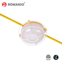 Guirlande lumineuse LED de travail robuste jaune, 65W 130W, 5 ampoules, 15 m de long, 270 degrés, 18AWG 16AWG, conforme aux normes UL ETL FCC IP65