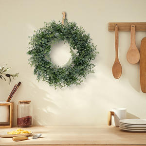 Artificial Boxwood Green Leaves Wreath <b>Door</b> <b>Decoration</b> Artificial Green Boxwood Wreath Artificial Wreath - Product Image 4