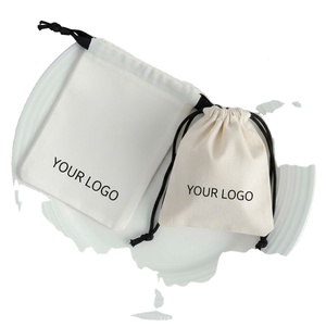 Custom Logo Cotton Canvas Linen Velvet Drawstring Pouch <b>Bag</b> Bulk <b>Personalized</b> <b>Gift</b> Jewelry Packaging - Product Image 1
