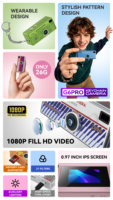 Mini caméra porte-clés 2026, petite, rétro, vintage, compacte, 720P 1080P, avec lumière LED, portable, vidéo et photo, pour enfants