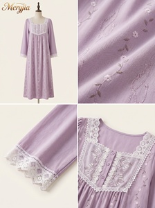 Conjunto de Dormir para Mujer, Verano, Delgado, de Algodón Suave, con Encaje, Transpirable y Holgado - Product Image 5