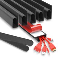 Cache-câbles mural auto-adhésif en silicone de 118 po, kit de goulottes flexibles pour câbles de construction, 1 fil (1,4 cm L x 0,99 cm H)
