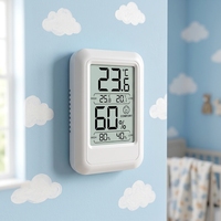 Mini thermomètre hygromètre numérique d'intérieur avec écran LCD, alimenté par piles, pour la surveillance quotidienne de la température et de l'humidité