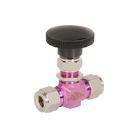 Stainless Steel Inert Silicon Coated Instrumentation Needle Valve 1/4 3/8 1/2 Inch Ferrule Compression Ends for Gas Media