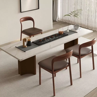 Table à manger et chaises nordiques en bois massif Simple Restaurant Hotel Home Soft Backrest Desk Chair Log Stool