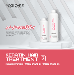Traitement capillaire à la kératine U-Keratin YOGI CARE FM FREE 1000ml, lissage professionnel des cheveux, traitement capillaire lissant à la kératine - Product Image 2
