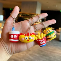 Porte-clés en caoutchouc PVC 3D style animal mignon de dessin animé, mousquetons durables pour cadeaux promotionnels élégants et tendance