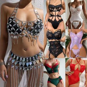 Lencería Sexy de Encaje <span class=keywords><strong>Transparente</strong></span> <span class=keywords><strong>para</strong></span> <span class=keywords><strong>Mujer</strong></span>, Conjunto de Dos Piezas, <span class=keywords><strong>Ropa</strong></span> <span class=keywords><strong>Interior</strong></span> Deportiva <span class=keywords><strong>para</strong></span> la Noche, Lencería Íntima Femenina - Product Image 2