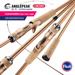 <span class=keywords><strong>Canne</strong></span> à pêche spinning/<span class=keywords><strong>casting</strong></span> 2 sections en fibre de carbone avec poignée en liège et anneaux Fuji O pour la pêche à la truite, au bar et à la perche – Longueurs : 1,3m, 1,68m, 1,8m, 2,1m - Product Image 1