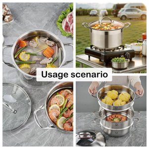 Thép không gỉ cổ nồi với nắp, <span class=keywords><strong>8</strong></span> <span class=keywords><strong>Quart</strong></span>, THẬM CHÍ sưởi ấm, dễ dàng để làm sạch, bạc - Product Image 3