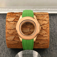Boîtier de montre de plongée en acier inoxydable 316L usiné CNC, pièces de montre mécanique pour homme avec bracelet en caoutchouc, personnalisation OEM ODM