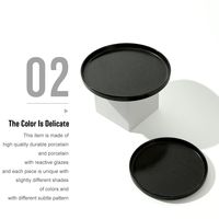 Vaisselle en céramique fine de qualité hôtelière, durable, noire réactive, en gros de l'usine DXC, assiettes à dîner en porcelaine nordique pour restaurant