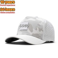 Casquette de camionneur à 5 panneaux en PVC personnalisé Yihaoyi, imperméable, découpée au laser, perforée, unisexe, pour le golf, la plage, la pêche, chapeau de performance