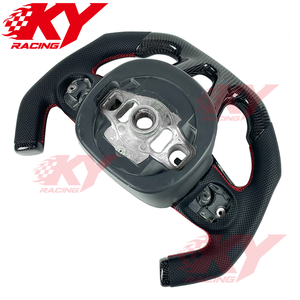 Volant de voiture personnalisé en cuir véritable et fibre de carbone style F1 pour Dodge Challenger SRT RT Durango Charger Hellcat - Product Image 3