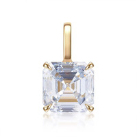 Ciondolo in Oro 18K con Diamante Coltivato in Laboratorio, Minimalista e alla Moda, a Quattro Griffe, Versatile, Taglio Principessa, Collana da Donna, Charm Delicato
