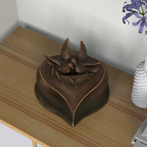 हस्तनिर्मित कांस्य-टोन रेसिन साथी यूरिन दोहरी क्षमता वाले दिल स्मारक जार कस्टम जोड़े प्रीमियम घरों के लिए पेशाब करते हैं - Product Image 6