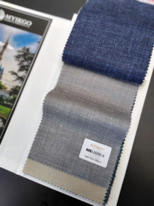 <span class=keywords><strong>Costume</strong></span> Homme Haut de Gamme 100% Laine Vierge Deux Pièces Cérémonie <span class=keywords><strong>Mariage</strong></span> Affaires Gris Bleu Simple Boutonnage - Product Image 3
