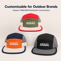 Gorra Deportiva de 5 Paneles de Alta Calidad, Personalizada, de Secado Rápido, Suave, con Orificios Cortados con Láser, Transpirable, Impermeable, para Actividades al Aire Libre