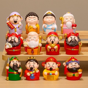 Ensemble de figurines créatives du Dieu de la Richesse en résine, décoration de bureau du Nouvel An chinois, empilable, cadeau Feng Shui, lot multi-pièces - Product Image 2