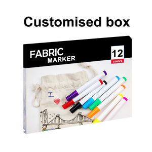 Marqueurs textiles KHY Premium, encre permanente, 12 couleurs, lavables, non toxiques, séchage rapide, pointe <span class=keywords><strong>feutre</strong></span>. - Product Image 5