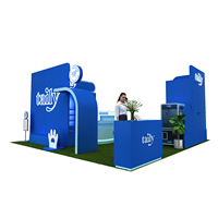 Stand d'exposition modulaire en bois réutilisable de qualité supérieure, personnalisable avec logo, pour salon professionnel, construction rapide en 30 minutes, fabrication en usine