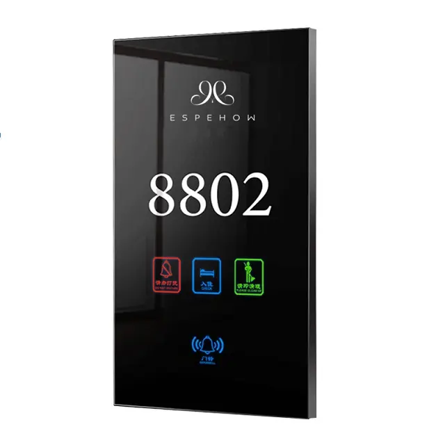Placa electrónica inteligente para puerta de Hotel y apartamento, Panel de cristal, número eléctrico, LED, personalizada