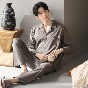 <span class=keywords><strong>Pigiama</strong></span> <span class=keywords><strong>da</strong></span> <span class=keywords><strong>uomo</strong></span> <span class=keywords><strong>in</strong></span> <span class=keywords><strong>cotone</strong></span> a maniche lunghe, vestibilità ampia, traspirante, per casa, casual, due pezzi, per primavera, estate, autunno, inverno - Product Image 3